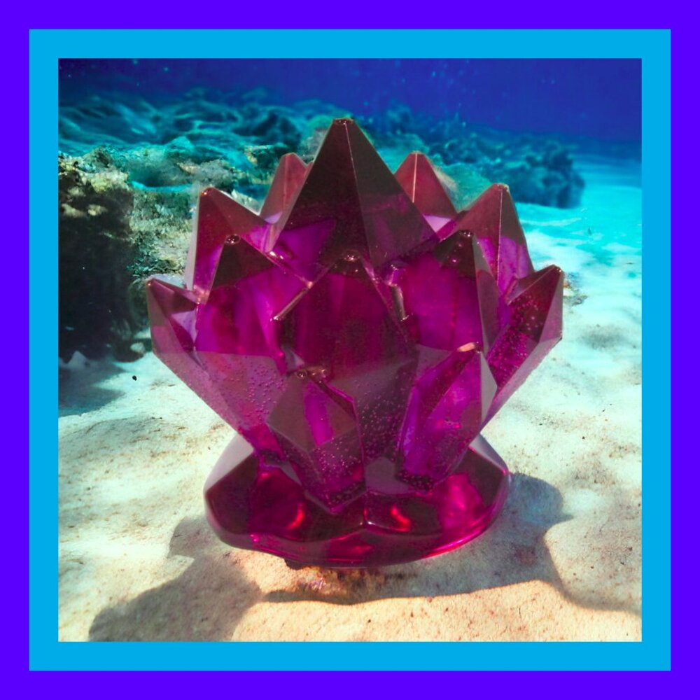 Aquarium Decoration  - Purple Crystal Cluster